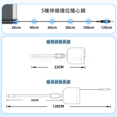 禮品訂造240W雙Type-C伸縮傳輸充電線紀念品