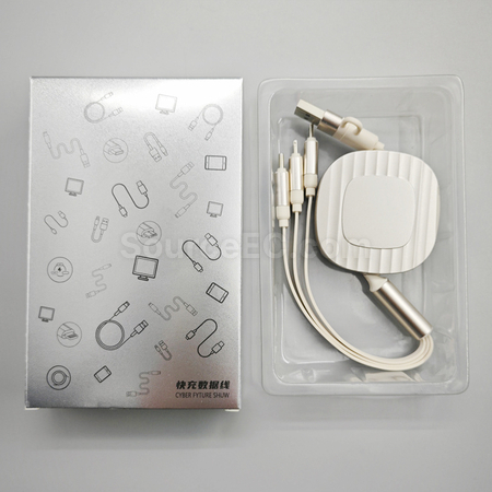禮品訂造140W二拖三快充伸縮數據線紀念品