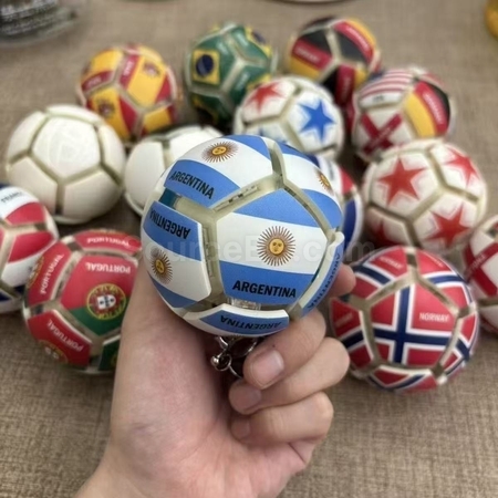 禮品訂造足球減壓球形按鍵鑰匙扣紀念品