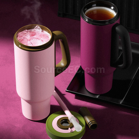 禮品訂造大容量不鏽鋼陶瓷吸管冰霸杯紀念品