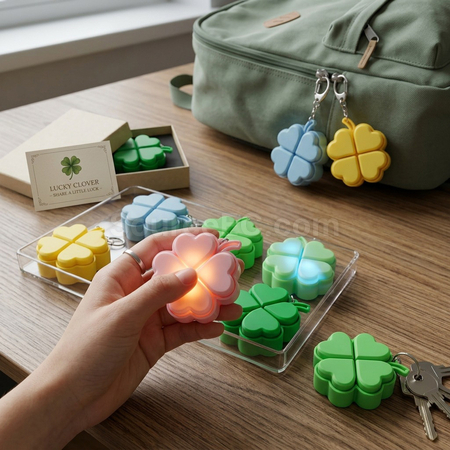 禮品訂造四葉草解壓鑰匙扣紀念品