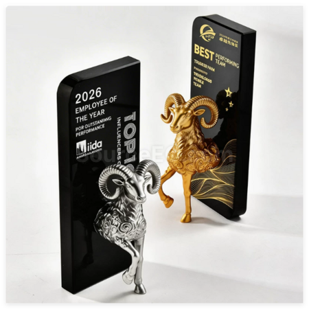 禮品訂造創意領頭羊造型樹脂獎盃紀念品