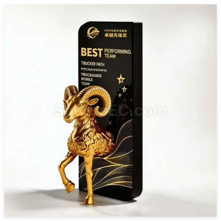禮品訂造創意領頭羊造型樹脂獎盃紀念品