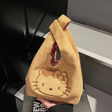 禮品訂造麂皮拼復古紅格子手提包紀念品