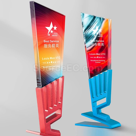 禮品訂造彩色水晶獎座紀念品
