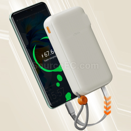 禮品訂造帶線22.5W快充插行動電源-歐英規轉接器紀念品