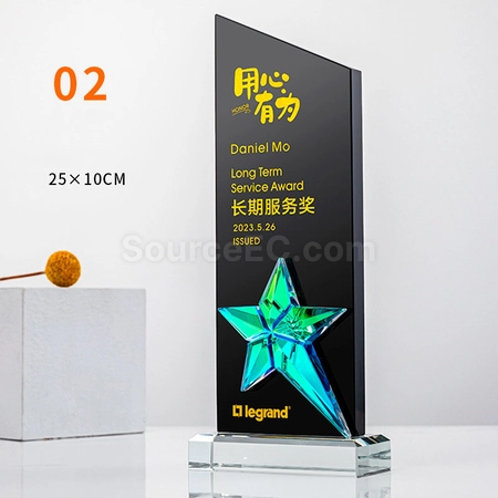 禮品訂造炫彩水晶獎座紀念品